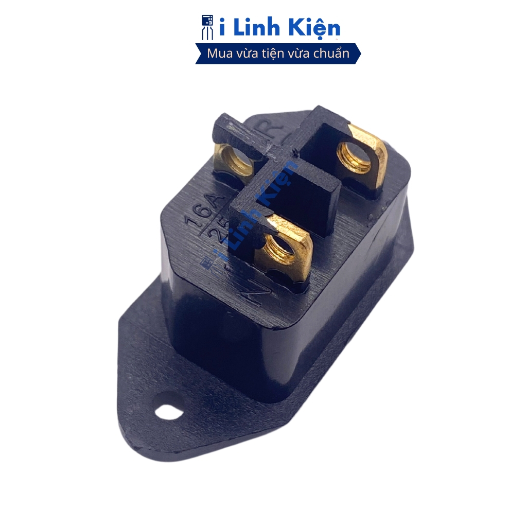 Ổ cắm 3 chân nồi cơm điện màu đen chân đồng chất lượng cao ilinhkien.