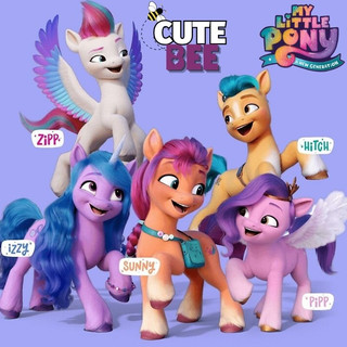 Búp bê ngựa My Little Pony cao 8cm bản A NEW GENERATION - Biệt đội Pony lấp lánh Sunny, Izzy, Hitch, Pipp, Zipp
