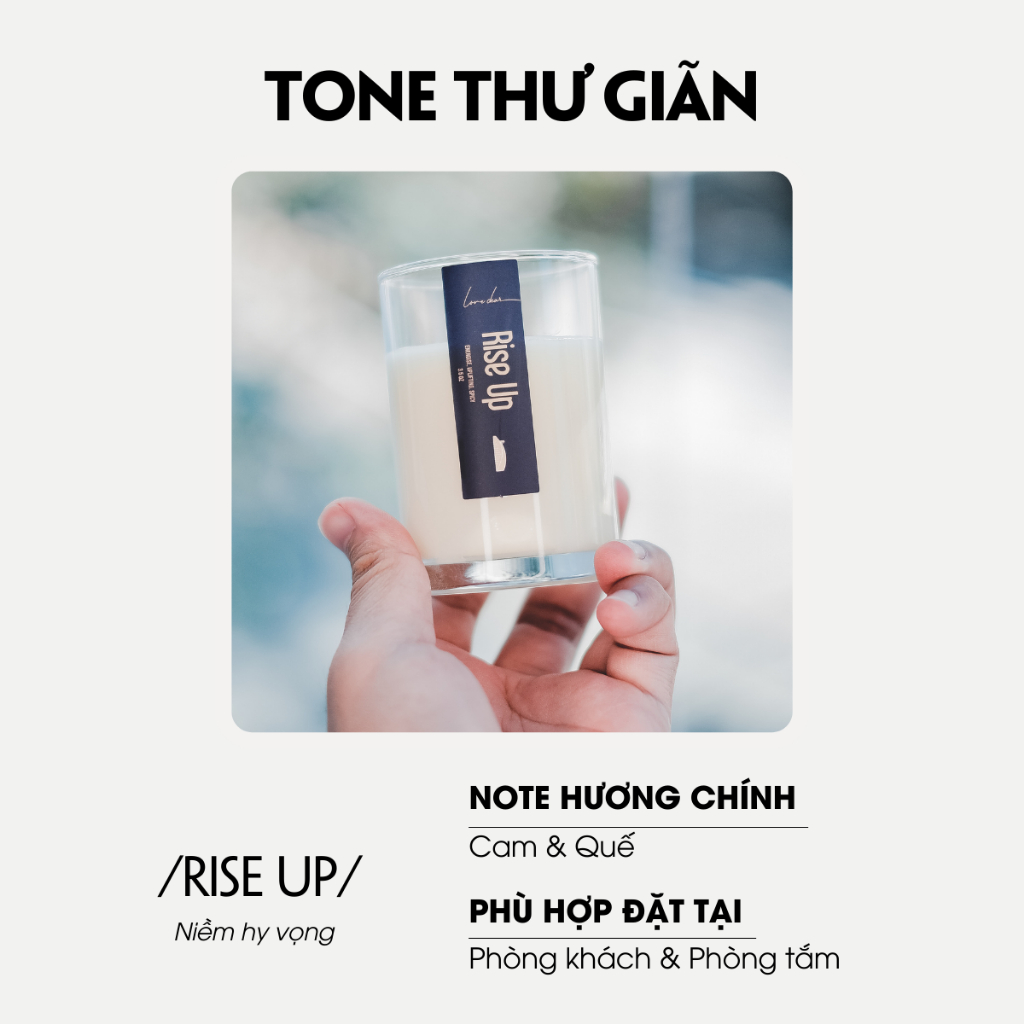 Ảnh Nến Thơm Phòng Cao Cấp LoveDear Rise Up Từ Tinh Dầu Thiên Nhiên và Sáp Cọ - Trang Trí Decor 100g & 200g 2