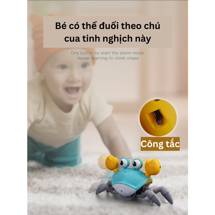 Đồ Chơi Cua Cảm Biến Con Cua Cảm Ứng Thông Minh Vui Nhộn Tránh Va Chạm Có Nhạc Và Đèn Tự Động - Đồ Chơi Cho Bé PUKAPI