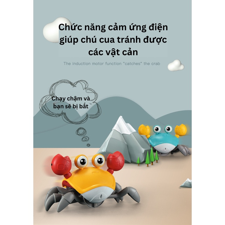 Đồ Chơi Cua Cảm Biến Con Cua Cảm Ứng Thông Minh Vui Nhộn Tránh Va Chạm Có Nhạc Và Đèn Tự Động - Đồ Chơi Cho Bé PUKAPI