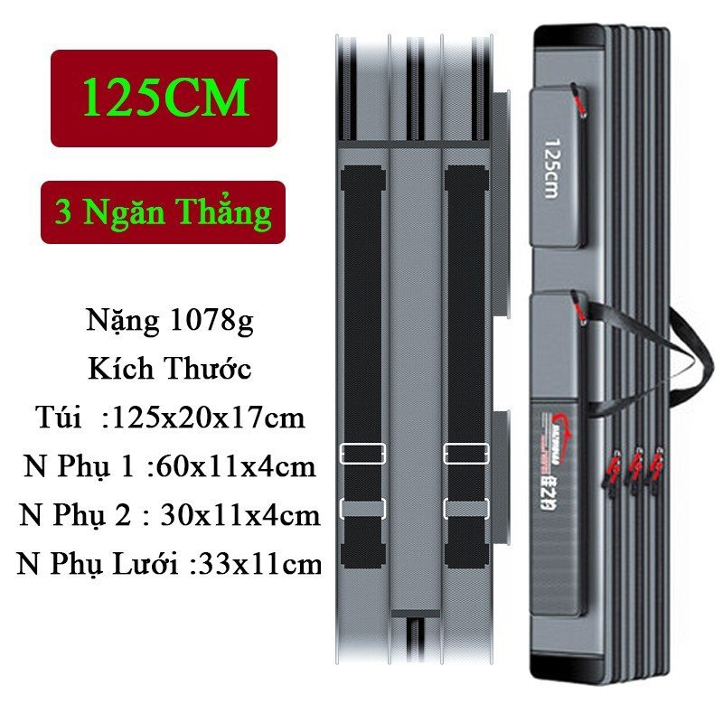 Túi đựng cần câu cá chuyên dụng câu đơn câu đài 2 ngăn, 3 ngăn cao cấp | Đồ câu ori