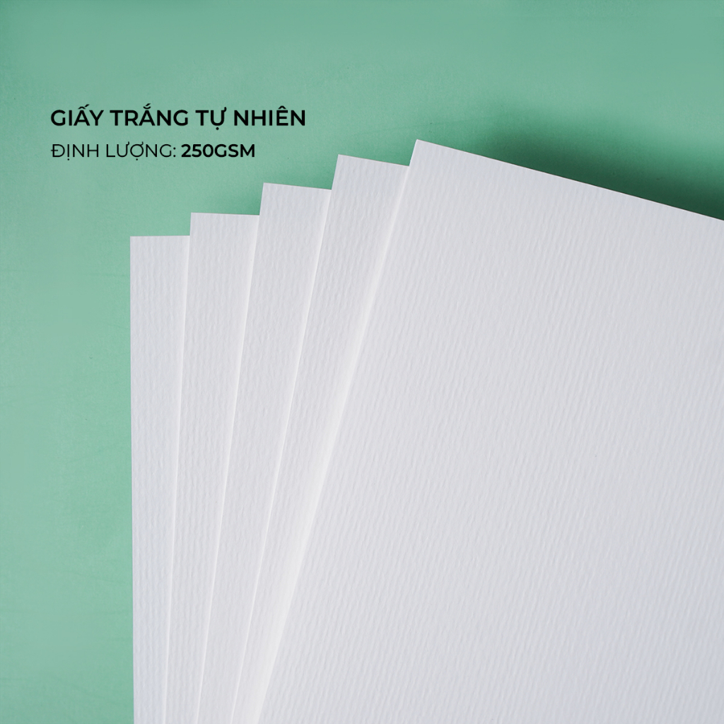 Giấy Vẽ Màu Nước Chuyên Dụng A3 A4 350gsm/ 300gsm HAPPY GLOBAL ART - Giấy Loang Màu Vân Cold, Chống Nhăn