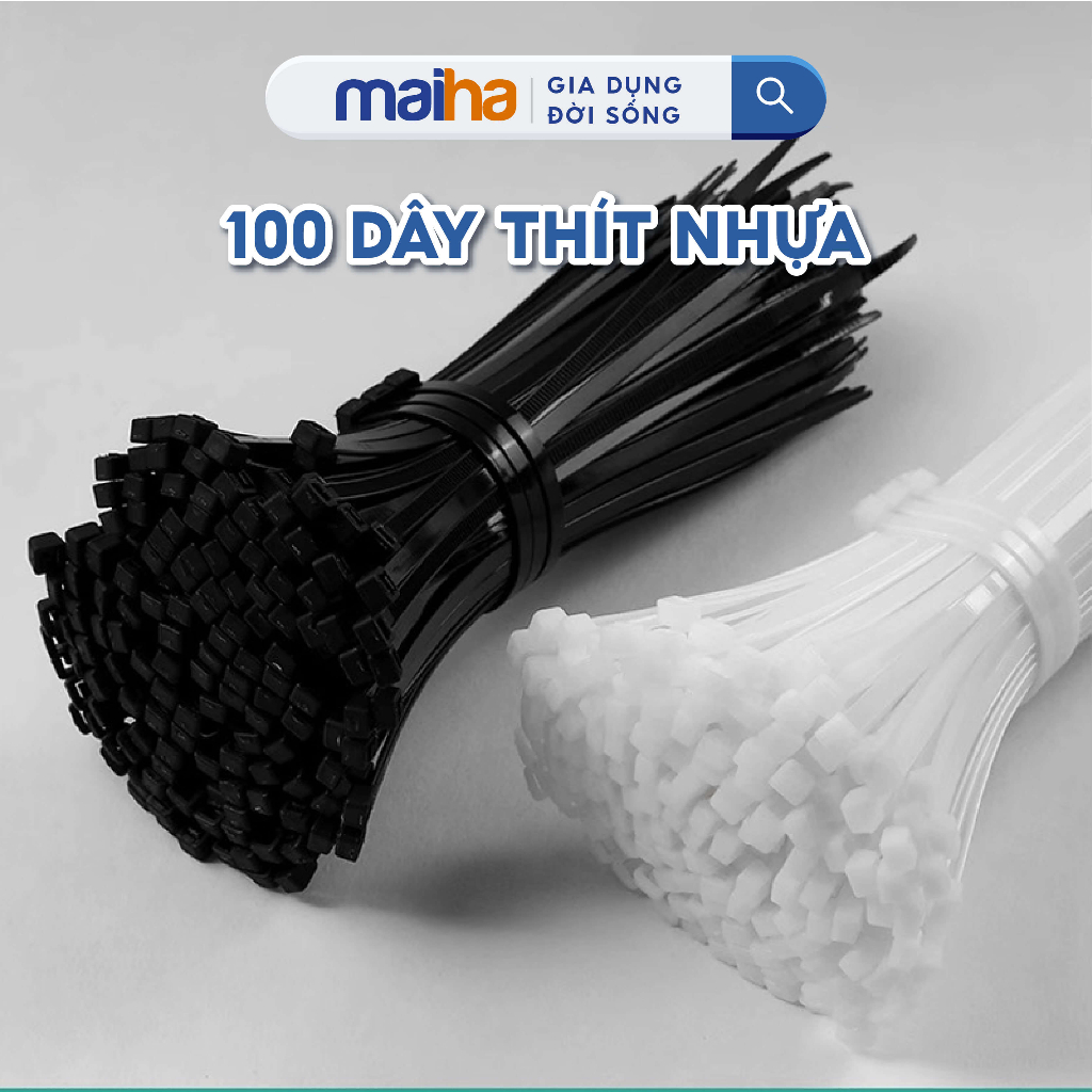 Túi 100 Dây Rút 150mm Lạt Nhựa Đánh Dấu Buộc Cố Định Vật Dụng Treo Đa ...