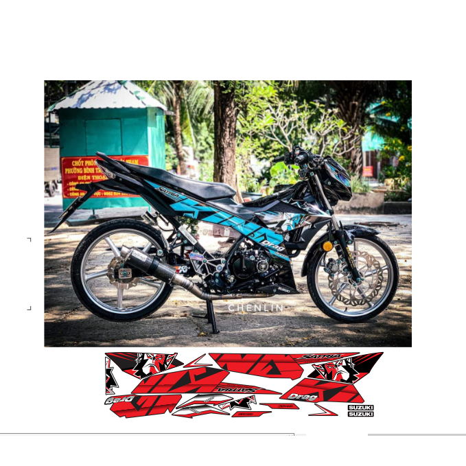 tem rời SATRIA 150C mẫu kinh cao cấp đa dạng màu sắc