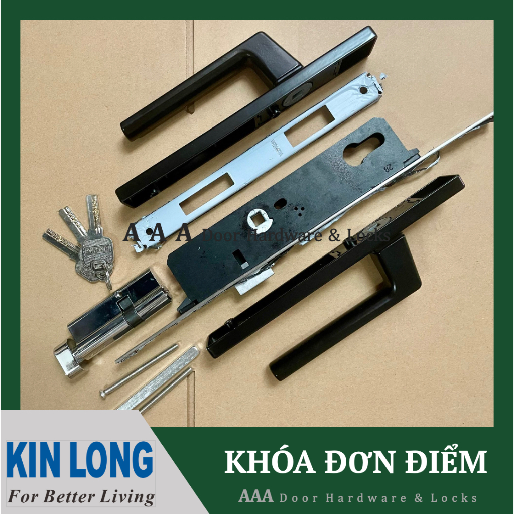 Khoá tay gạt đơn điểm KinLONG - Khoá tay gạt cửa nhôm XingFa hệ 55 ...