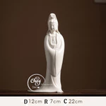 Tượng Phật Bà Quan Âm, Tượng Mẹ Quan Âm Bồ Tát Trắng Đứng Gốm Sứ Đức Hóa Cao Cấp Hàng Đẹp - Chay Decor — ảnh 3