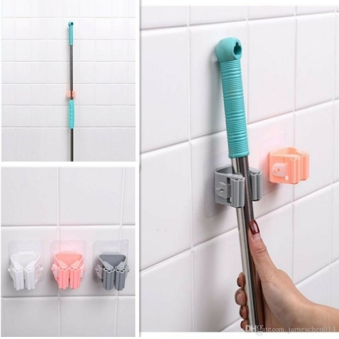 Móc treo chổi dán tường không cần đóng đinh đục lỗ