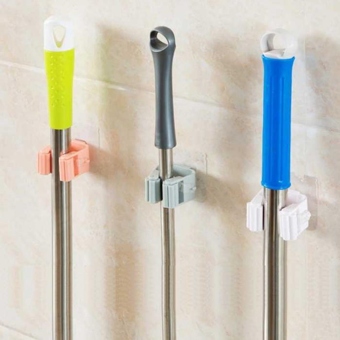 Móc treo chổi dán tường không cần đóng đinh đục lỗ