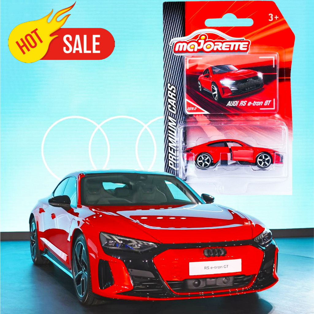 Majorette Audi RS E-tron GT Rossa: Auto In Metallo Scala 1:64 Con Cards - 2