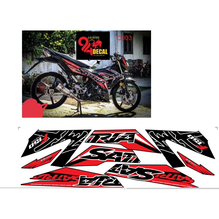 tem rời SATRIA 150c cao cấp đa dạng màu sắc