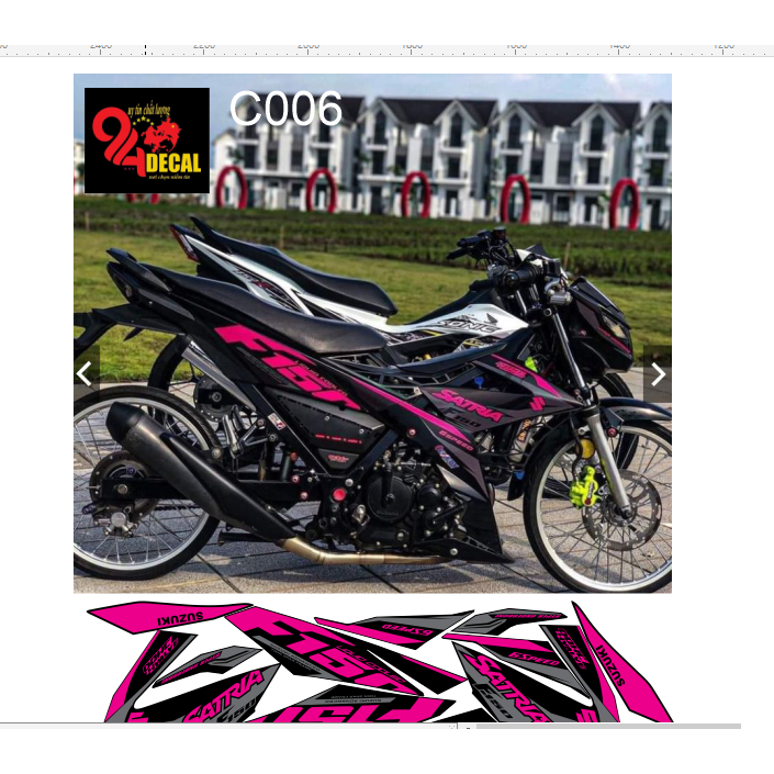 tem rời SATRIA 150c cao cấp đa dạng màu sắc