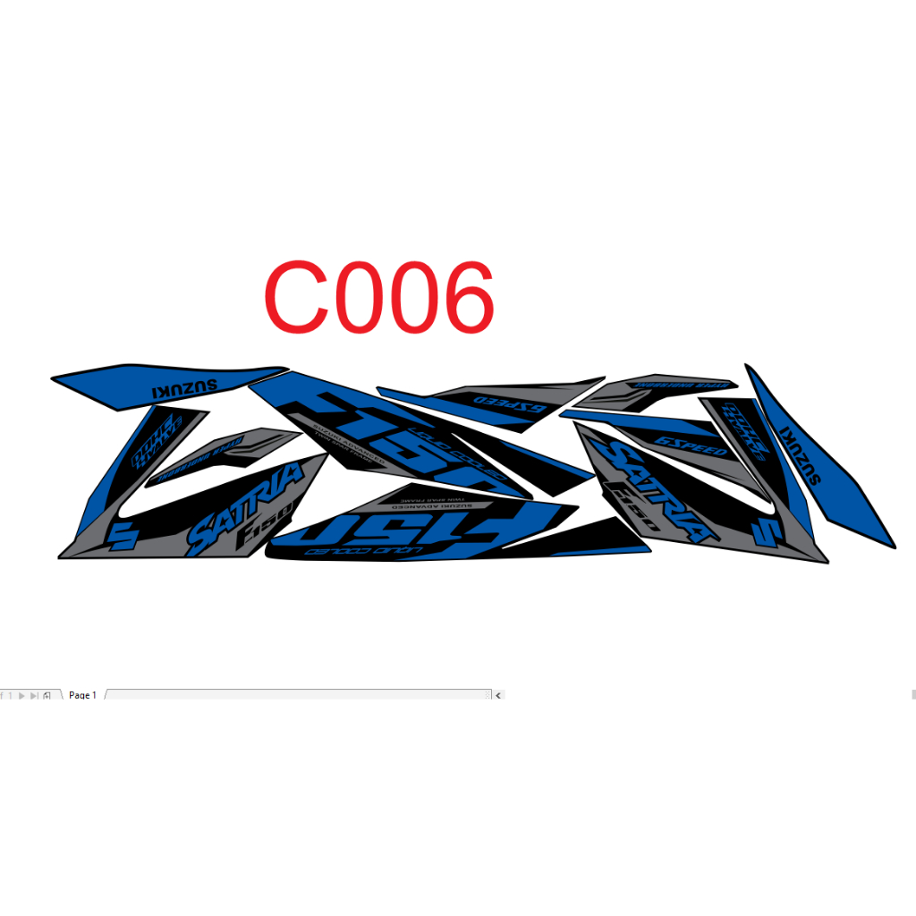 tem rời SATRIA 150c cao cấp đa dạng màu sắc