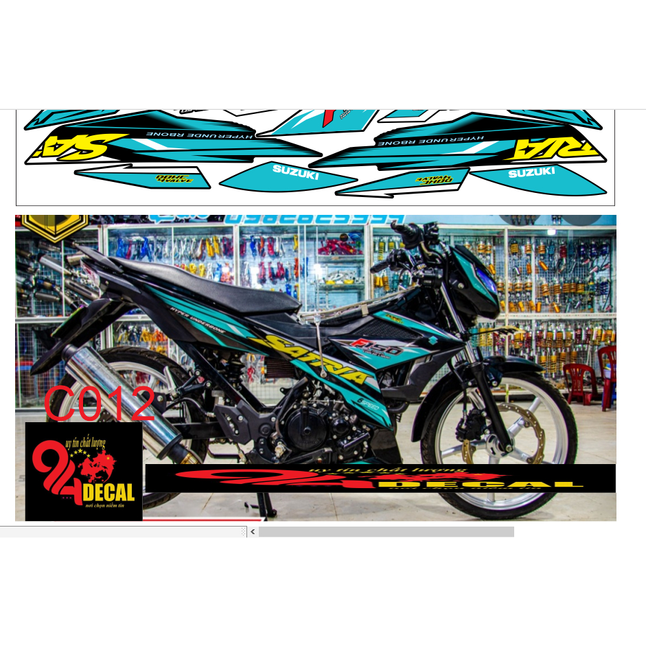 tem rời SATRIA 150c cao cấp đa dạng màu sắc