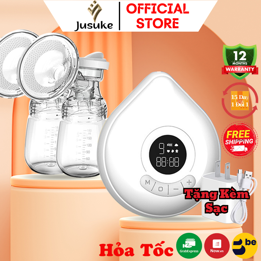 Máy hút sữa điện đôi JUSUKE Realbubee Nhật Bản 9 cấp độ hút nhanh chóng êm ái bảo hành 1 năm