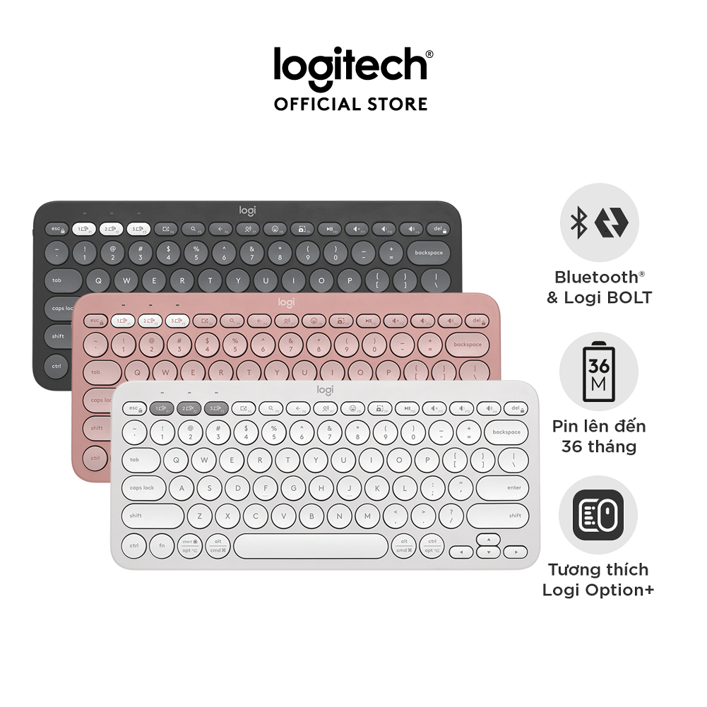 Bàn phím Bluetooth Logitech K380s Pebble 2 – Đa thiết bị, Phím tắt tùy chỉnh, Mỏng nhẹ, Easy-Switch