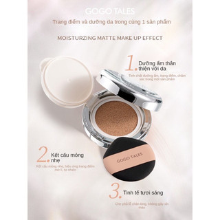 Phấn nước Cushion Gogotales vỏ bạc tráng gương kèm lõi thay thế và túi nhung