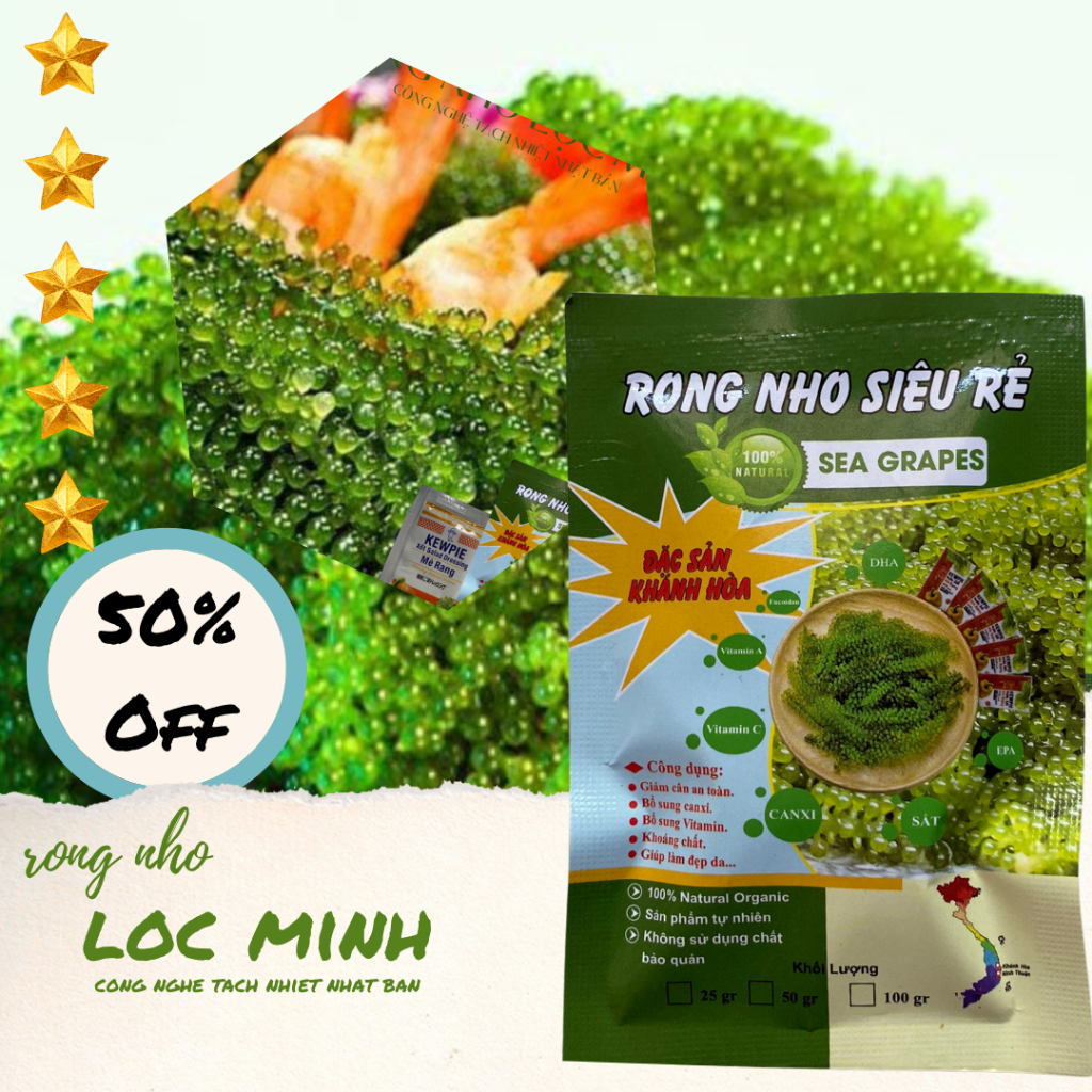 [10 GÓI 10GR] RONG NHO TÁCH NƯỚC TÁCH NHIỆT LỘC MINH 30GR RONG TƯƠI NỞ ...