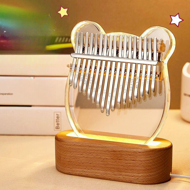 Đàn Kalimba 17 Phím Mặt Gấu Trong Suốt - Full Phụ Kiện