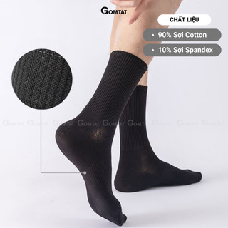 Tất vớ nam nữ cổ cao trơn màu GOMTAT chất liệu cotton cao cấp, hút ẩm thoáng khí, mềm mại êm chân  -GOM-KLB-TRONCAO-1DOI