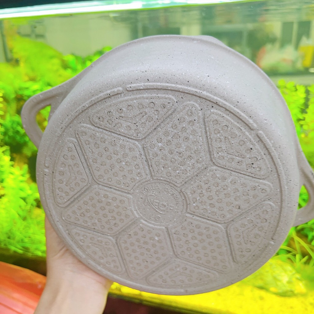 Nồi vân đá chống dính đúc liền khối 5 lớp đáy từ NEOF công nghệ Hàn Quốc size 18cm - 24cm - Nôi sử dụng đươc bếp từ