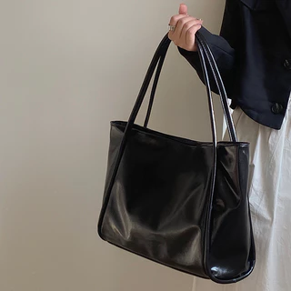 Túi tote Đeo Chéo Sức Chứa Lớn Chất liệu da PU bóng cao cấp 2023 Thời trang nữ