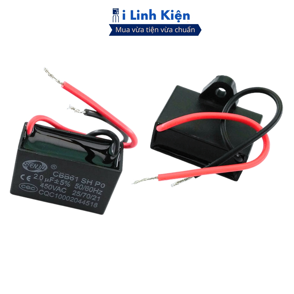 Tụ quạt điện, tụ quạt senko 450V 2uF dây CBB61 senju chất lượng cao ilinhkien.