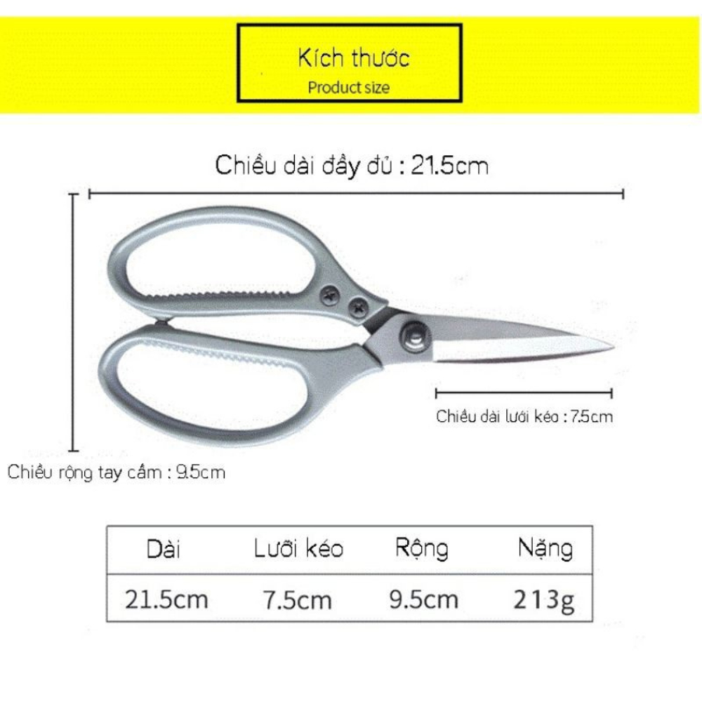 Kéo nhật sk5, kéo cắt thịt gà, cắt giấy, kéo làm bếp đa năng chất liệu thép không gỉ