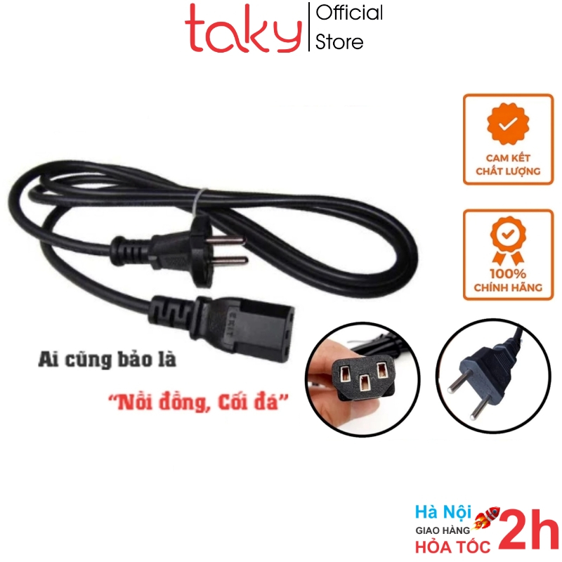 Ảnh Dây Nguồn - Taky, Phich Cắm Đa Năng 3 Cực Dẹt Dùng Cho Máy Tính, Máy In, Nồi Cơm, Ấm Nước, Các Thiết Bị Gia Dụng. 8602 1