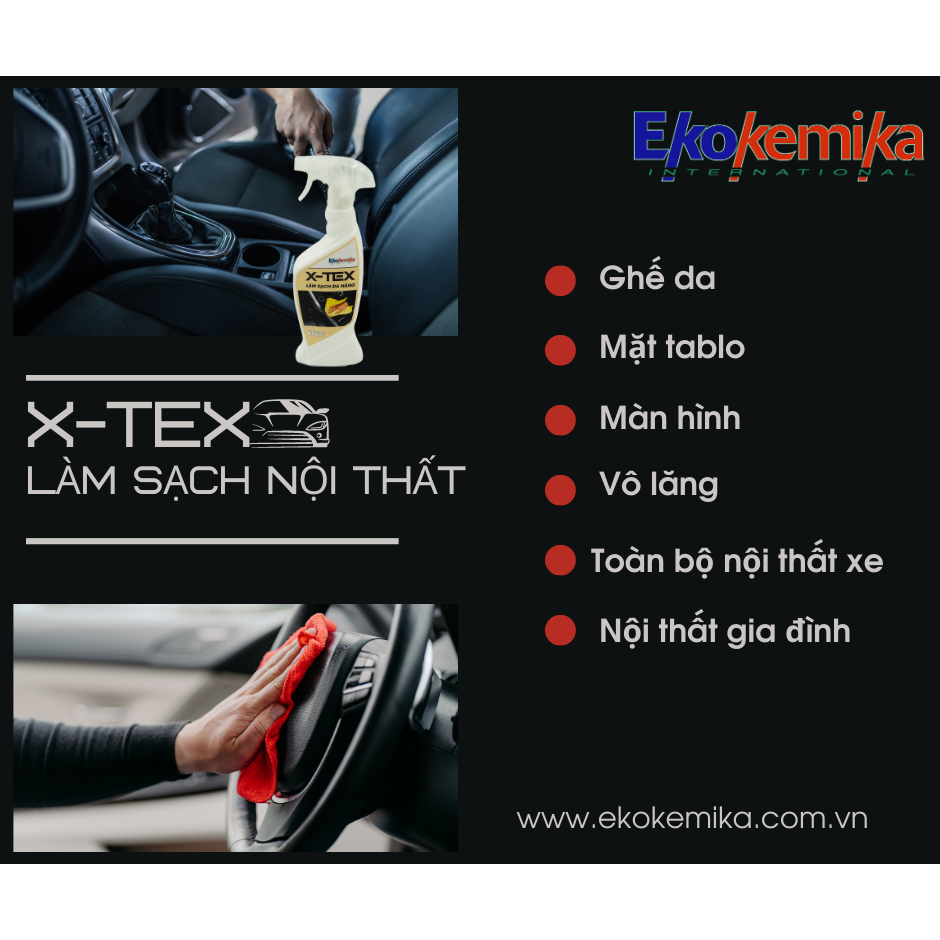 DUNG DỊCH LÀM SẠCH ĐA NĂNG - LÀM SẠCH NỘI THẤT XE HƠI X-TEX 600ML