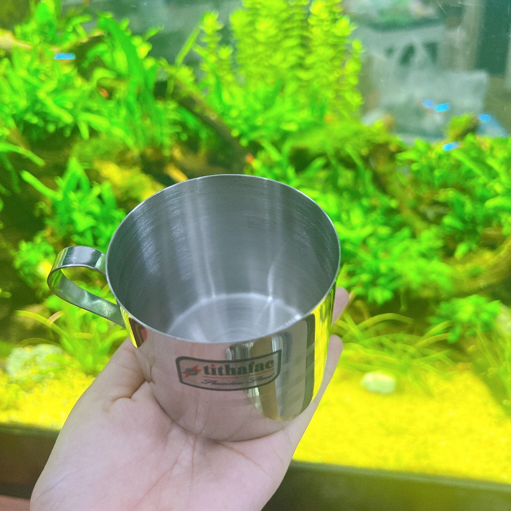 Ly inox - ca inox 7cm ca uống nước TITHAFAC  BA SỌC Cao Cấp
