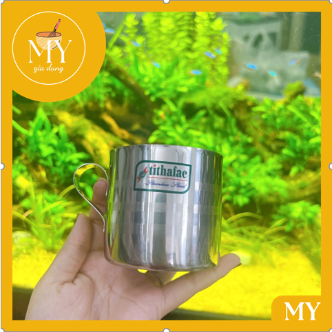 Ly inox - ca inox 7cm ca uống nước TITHAFAC  BA SỌC Cao Cấp