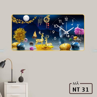 Đồng Hồ Treo Tường Decor Tráng Gương 'HƯU TÀI LỘC,CÂY KIM TIỀN, CÁ CHÉP,CÔNG GIÁO'' in Uv 5D Cao Cấp
