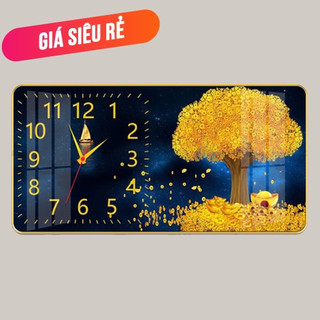Đồng Hồ Treo Tường Decor Tráng Gương 'HƯU TÀI LỘC,CÂY KIM TIỀN, CÁ CHÉP,CÔNG GIÁO'' in Uv 5D Cao Cấp