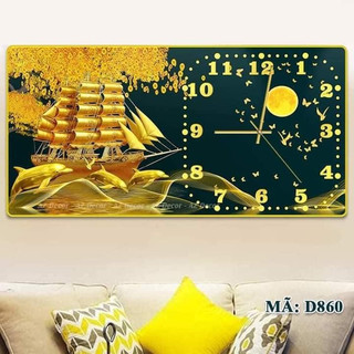 Đồng Hồ Treo Tường Decor Tráng Gương '' THUẬN BUỒM XUÔI GIÓ,HƯU TÀI LỘC,CÔNG GIÁO'' in Uv 5D Cao Cấp.Phong Cách Hiện Đại