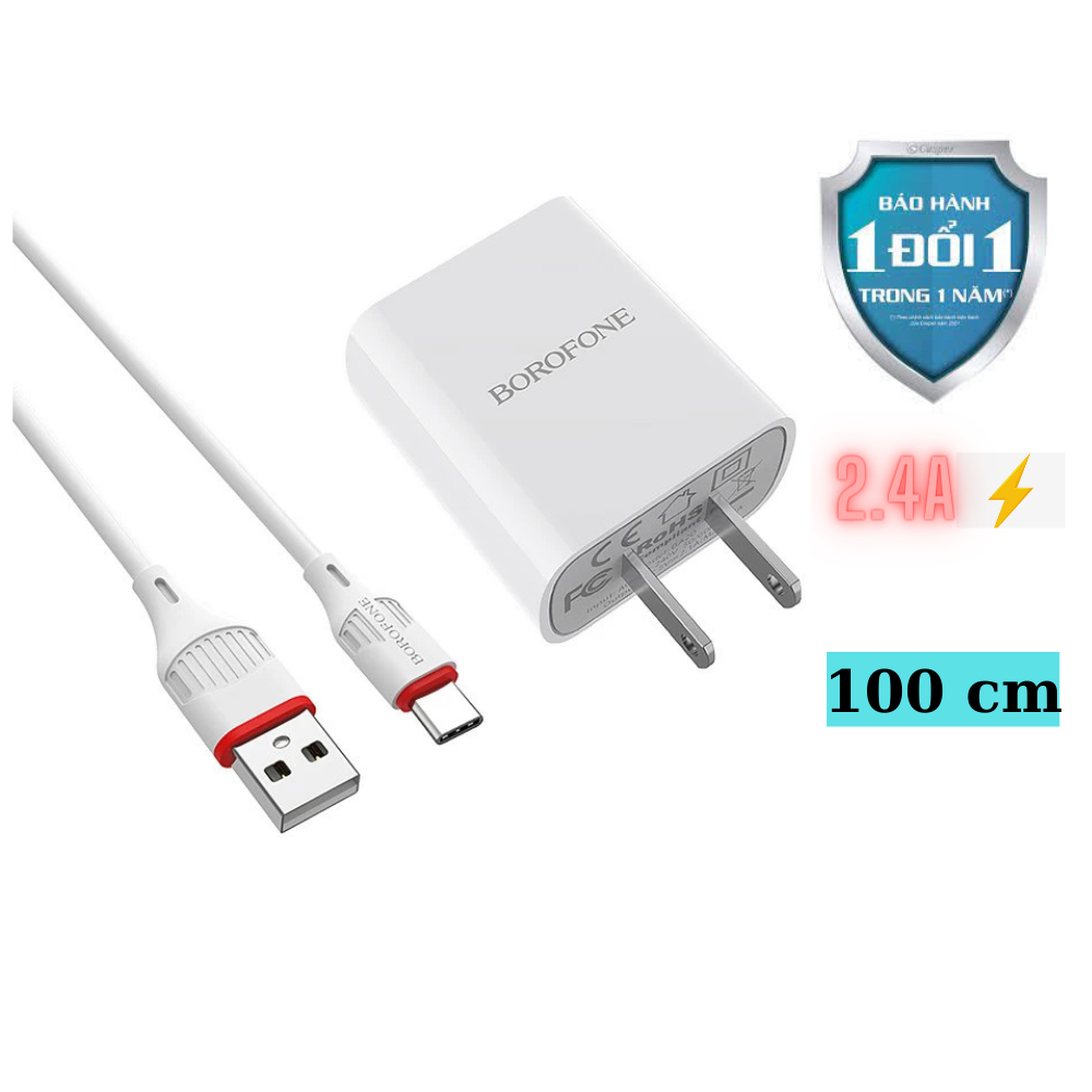 Bộ sạc cáp 2.1A BOROFONE BA20 dây dài 1m - Chính hãng | Shopee Việt Nam