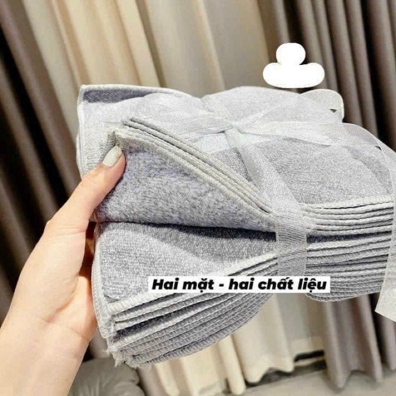 Khăn lau vuông màu xám, khăn lau đa năng nhà bếp không để lại bụi vải siêu thấm