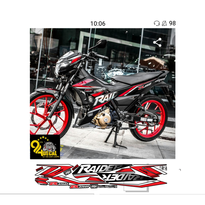 tem rời RAIDER 150C cao cấp đa dạng màu sắc