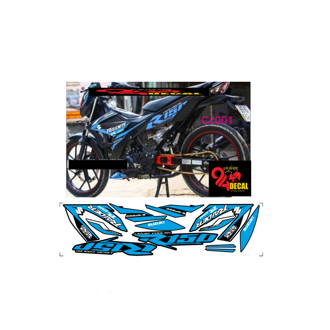 tem rời RAIDER 150C cao cấp đa dạng màu sắc