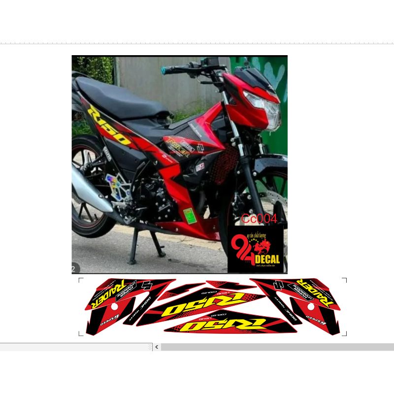tem rời RAIDER 150C cao cấp