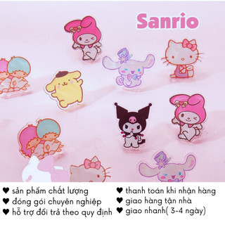 Bút Kuromi Cinnamoroll Melody Bi Bấm Mực Đen Cute Gắn Ảnh Nhựa Acrylic Đồ Dùng Học Tập Độc Lạ VPB34