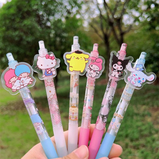 Bút Kuromi Cinnamoroll Melody Bi Bấm Mực Đen Cute Gắn Ảnh Nhựa Acrylic Đồ Dùng Học Tập Độc Lạ VPB34