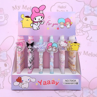 Bút Kuromi Cinnamoroll Melody Bi Bấm Mực Đen Cute Gắn Ảnh Nhựa Acrylic Đồ Dùng Học Tập Độc Lạ VPB34