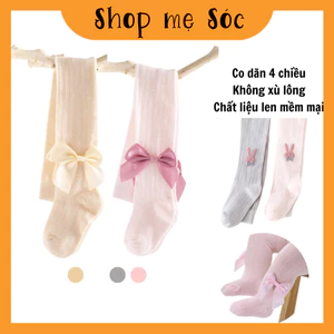 Quần tất lưới liền bàn đính nơ cho bé mesocshop