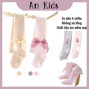 Quần tất lưới liền bàn đính nơ cho bé ankidstore