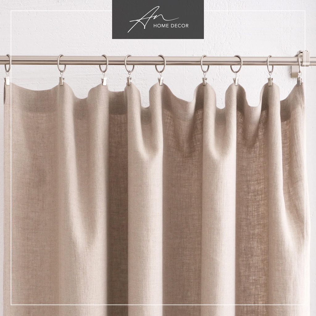 Rèm vải Linen móc kẹp Clip khoen đóng mở | Shopee Việt Nam