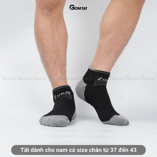 Tất thể thao cổ ngắn nam nữ GOMTAT chất liệu cotton dày dặn êm ái, phủ NANO BẠC kháng khuẩn khử mùi  -LUXIS-S017