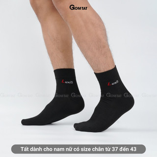Tất thể thao nam nữ GOMTAT chất liệu cotton kháng khuẩn, mềm mịn thoáng mát, thấm hút mồ hôi - LUXIS-S015