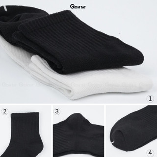 Tất vớ nam nữ cổ trung trơn màu GOMTAT chất liệu cotton cao cấp, thiết kế thoáng khí, êm mềm đi mát  -GOM-KLB-TRONLUNG