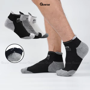 Tất thể thao cổ ngắn nam nữ GOMTAT chất liệu cotton dày dặn êm ái, phủ NANO BẠC kháng khuẩn khử mùi -LUXIS-S017